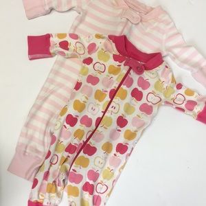 Set of 2 Hanna Andersson organic zip sleepers